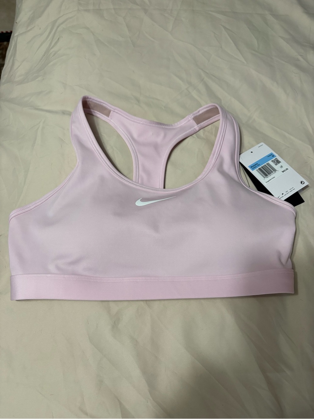 NWT Nike Women's Swoosh Dri-Fit Medium Support Light Pink Sports Bra